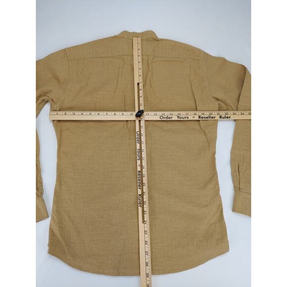 Men's Tan Casual Button Down Shirt - Picture 3 of 12